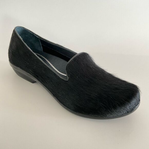 Pony Hair Dansko Olivia Loafer Low Comfort Heel Black 38 - Picture 10 of 13